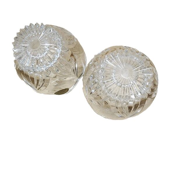 Set / 2 Candle Holders Genuine 24% Lead Crystal Glass Cristal d'Arques France EC - Picture 8 of 12